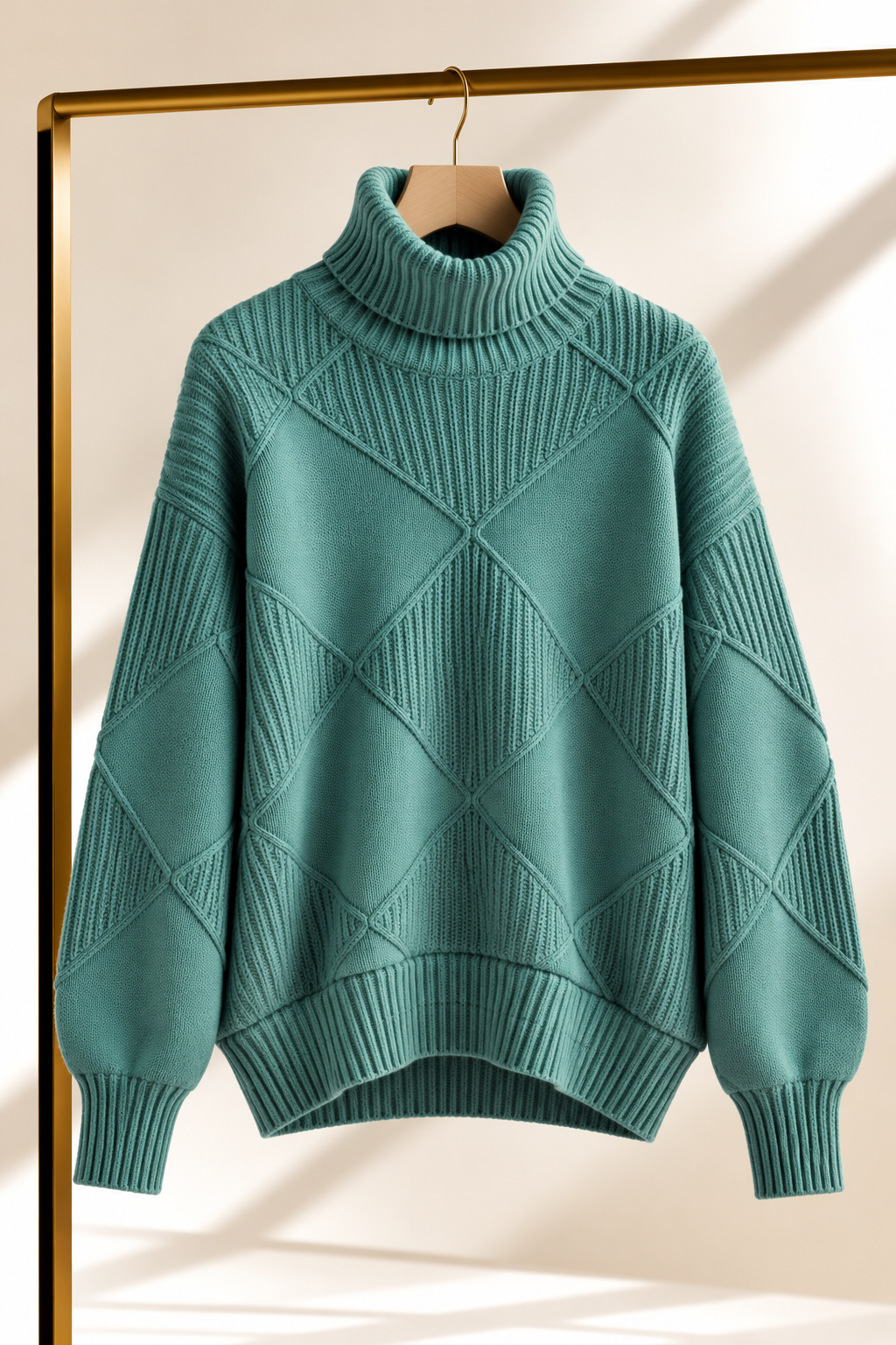 Sweater Porto Fino verde azulado producto colgado