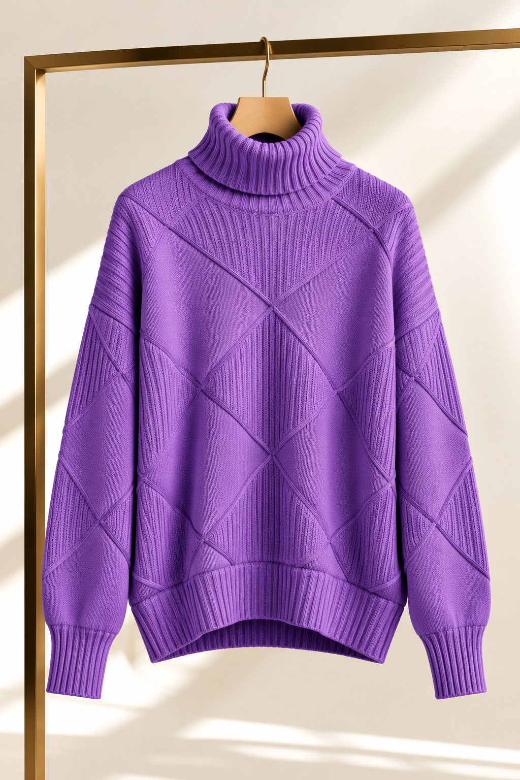 Sweater Porto Fino morado producto colgado
