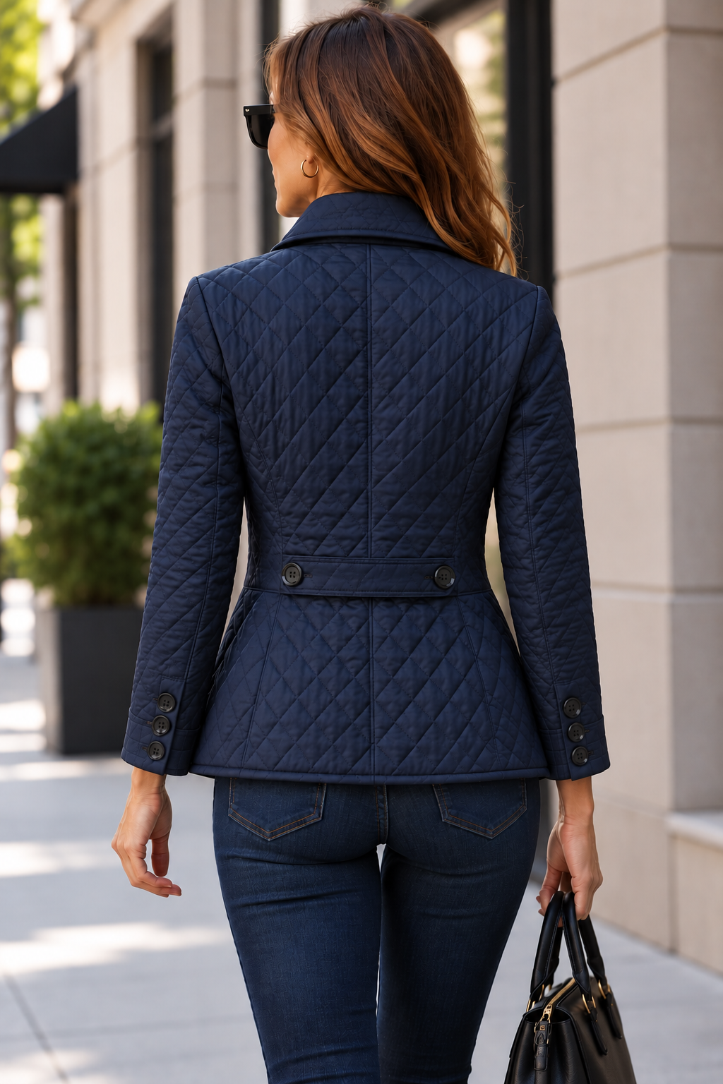 Chaqueta Amelia marino espalda modelo
