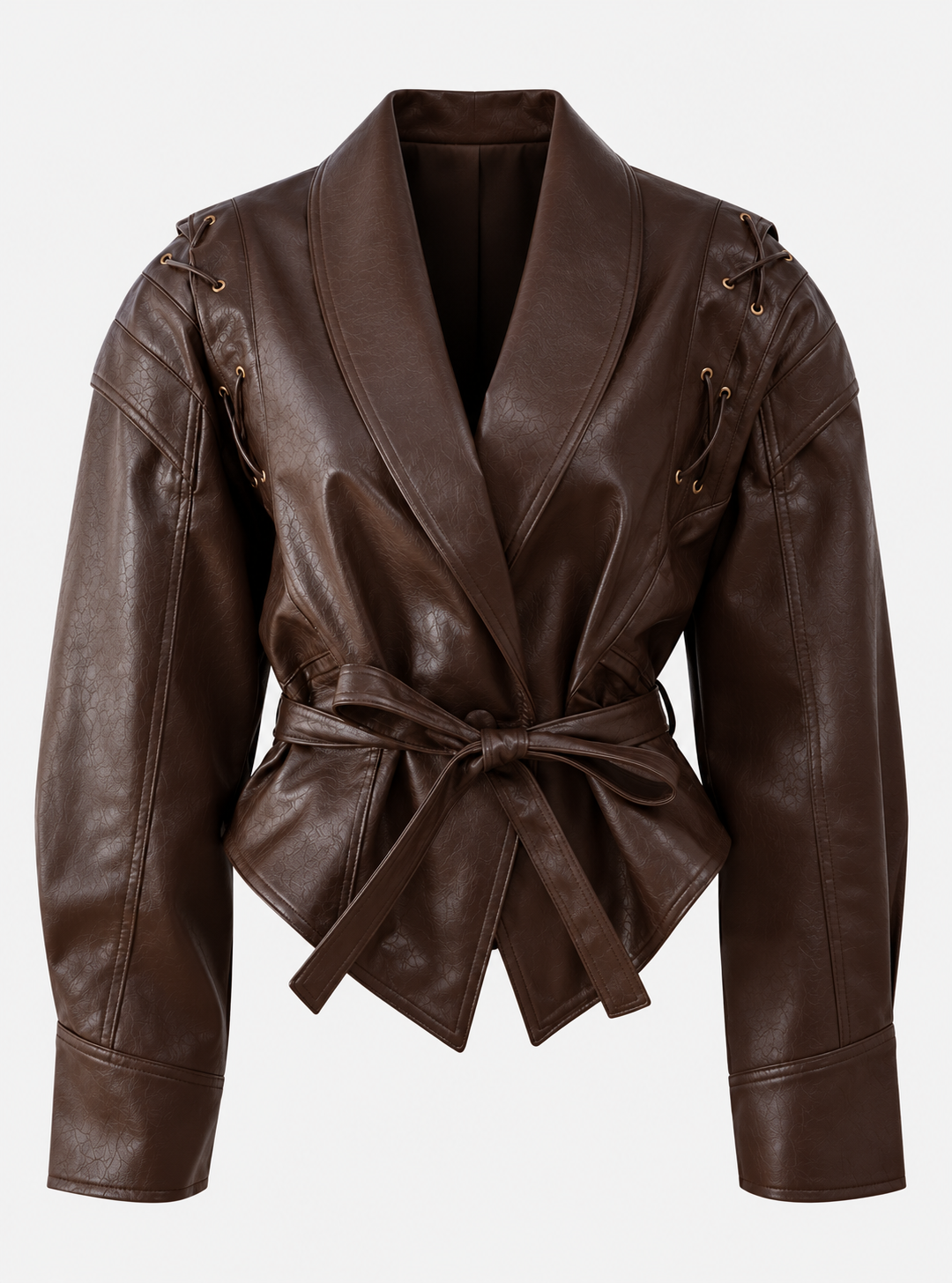 Chaqueta Lili BY MANAY marrón chocolate — fotografía del producto sobre fondo neutro.