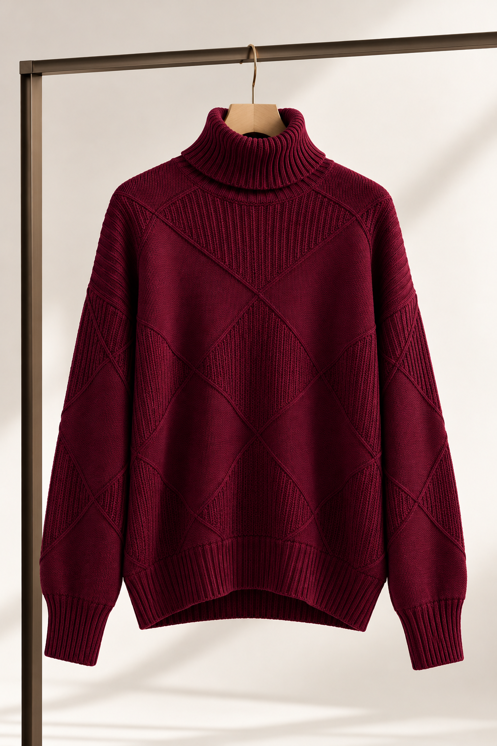 Sweater Porto Fino burdeos producto colgado