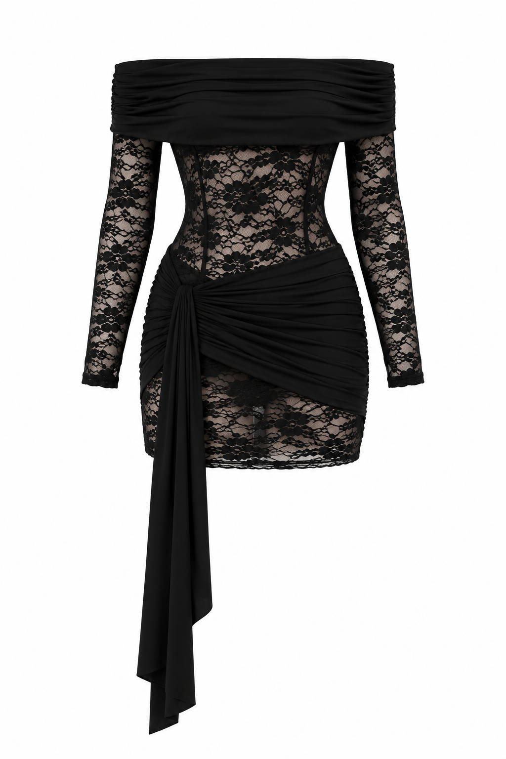 Vestido Sofia negro BY MANAY, producto solo sobre fondo neutro.